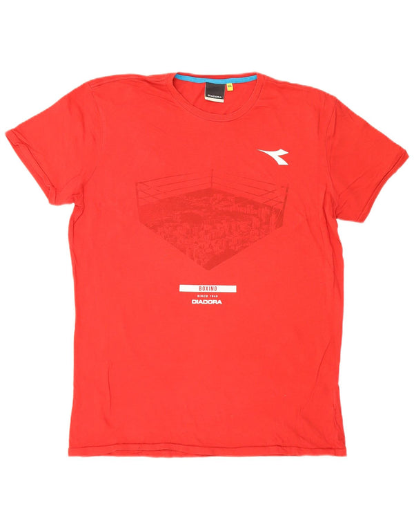 Diadora Herre Grafisk T-Shirt Top 2XL Rød