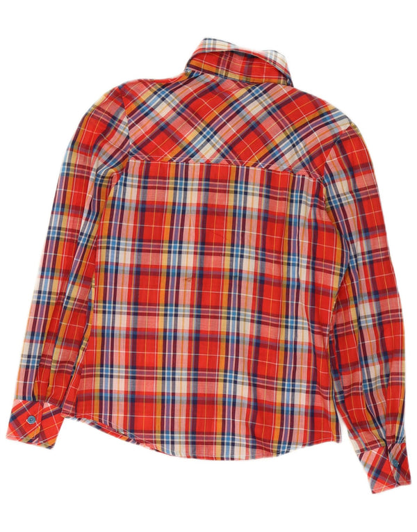 Vintage pigeskjorte 11-12 år rød plaid polyester