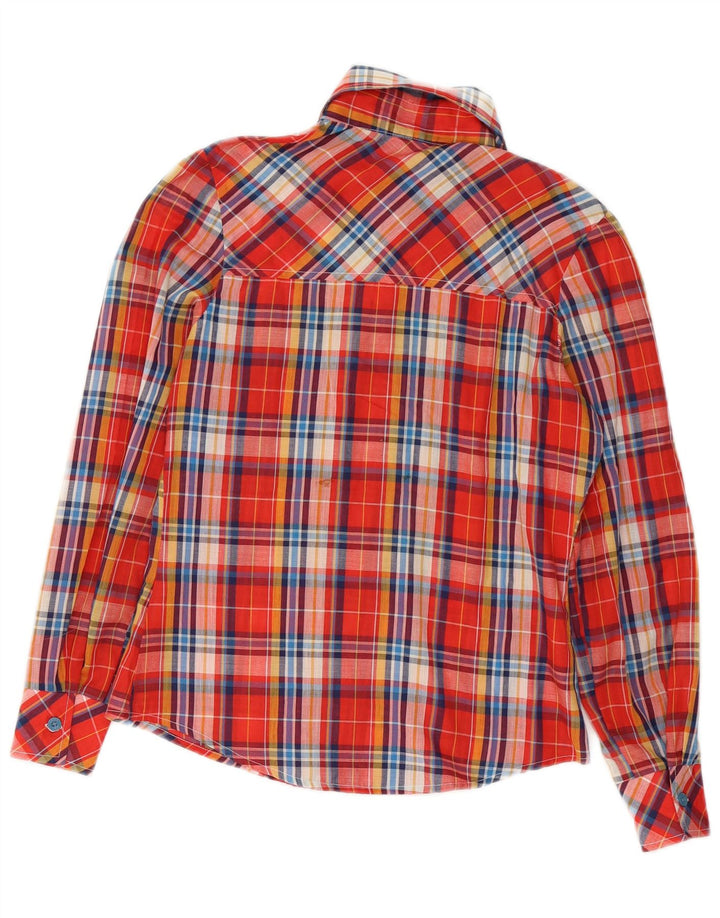 Vintage pigeskjorte 11-12 år rød plaid polyester
