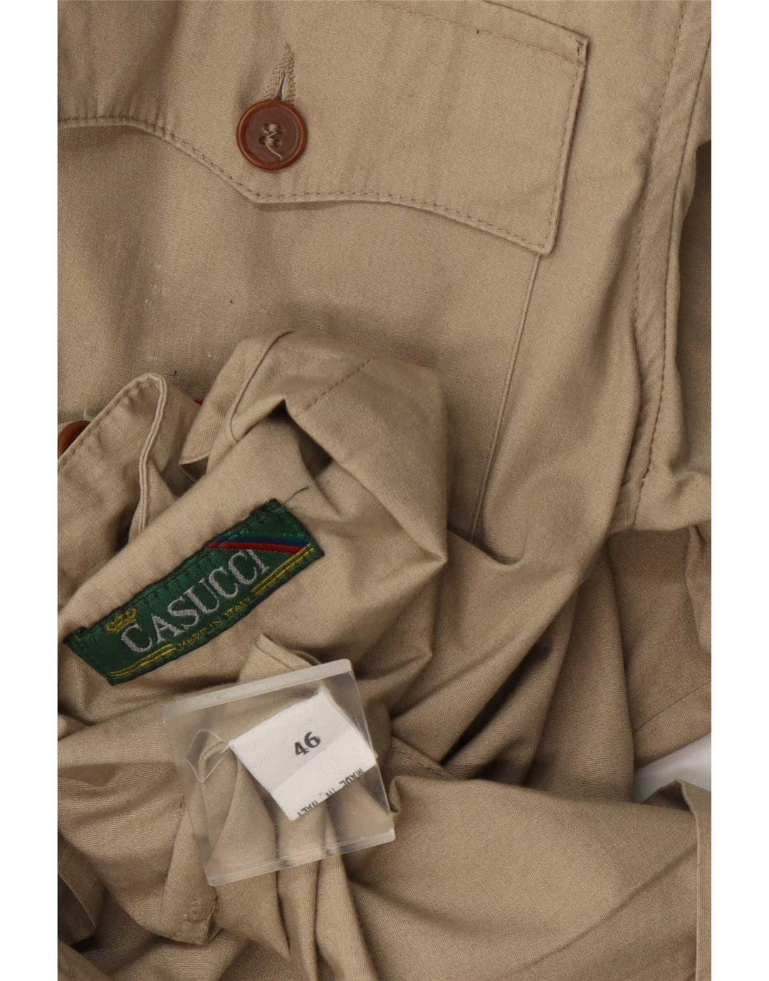 Casucci Herre Militærjakke IT 46 Lille Beige Bomuld