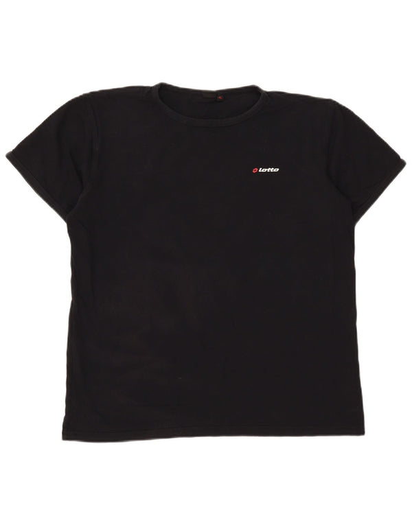Lotto Dame T-Shirt Top UK 18 XL Sort Bomuld