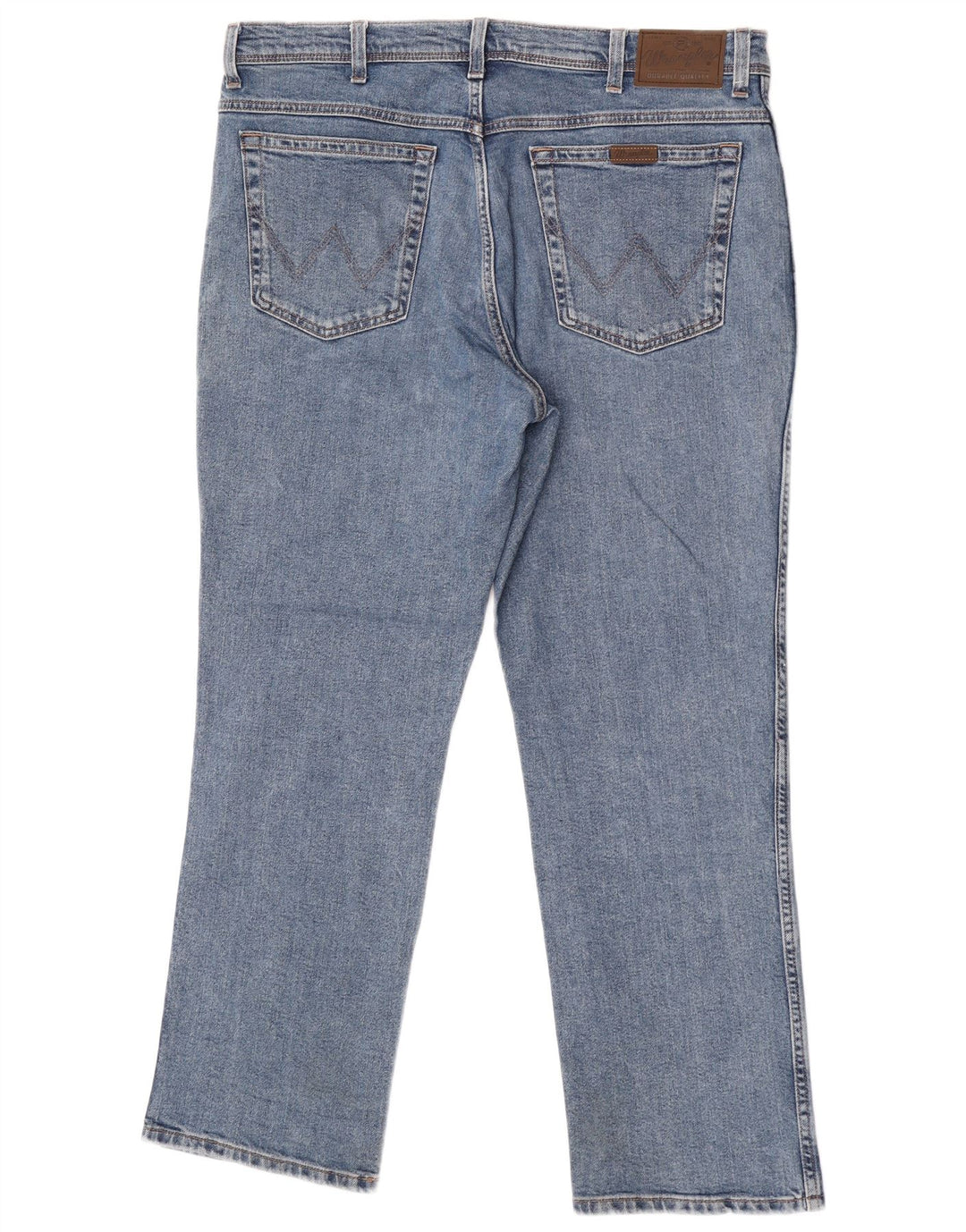 Wrangler Herre Regular Fit Straight Jeans W38 L30 Blå Bomuld