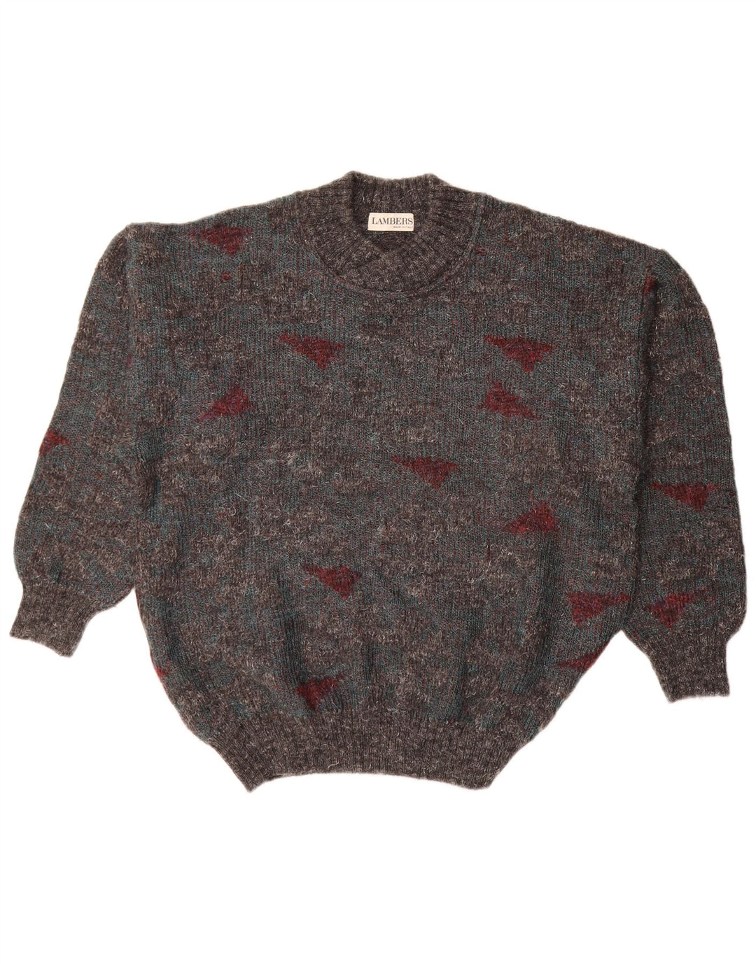 Lambers Dame Turtle Neck Jumper Sweater UK 20 2XL Grå Geometrisk