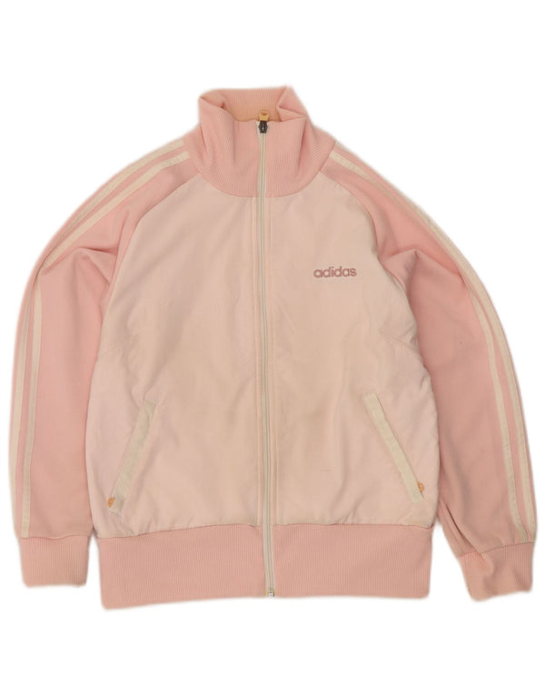Adidas træningsdragt topjakke til kvinder UK 10 Small Pink Colourblock Polyester