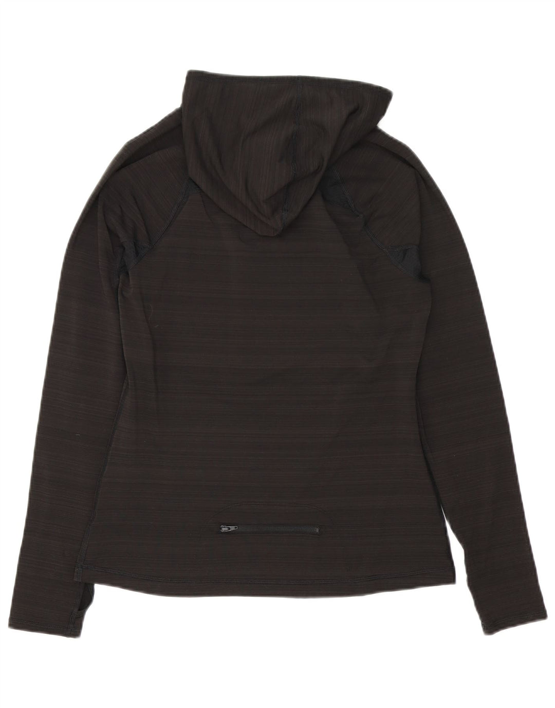 Fila Dame Hætte Top Langærmet UK 12 Medium Sort Nålestribet Polyester