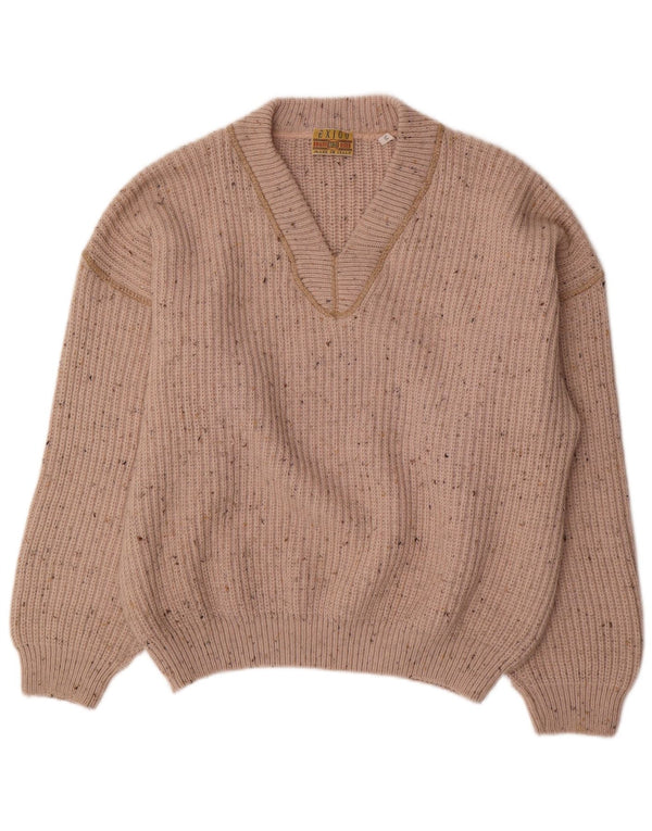 EXIGO Herre V-hals sweater Medium Beige Flecked Wool