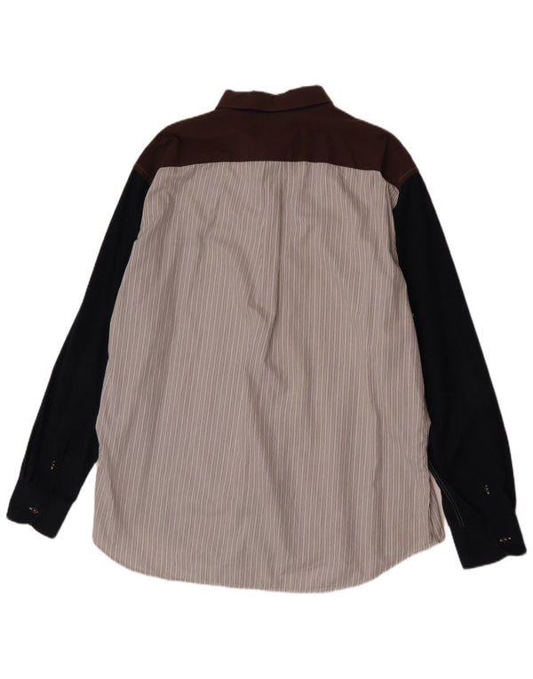 Harmont & Blaine Herre Regular Fit skjorte 4XL Off White Colourblock Bomuld