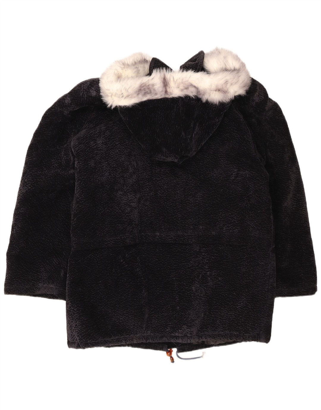 Vintage oversized hættefrakke til kvinder UK 18 XL marineblå polyester