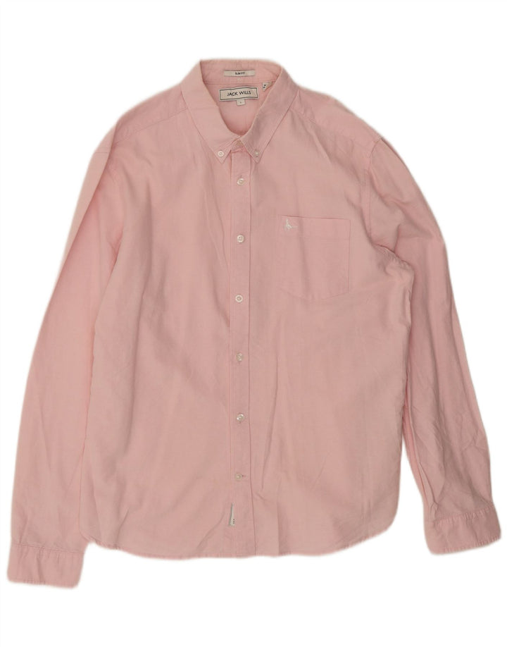Jack Wills Herre Slim Fit Skjorte Stor Pink Bomuld