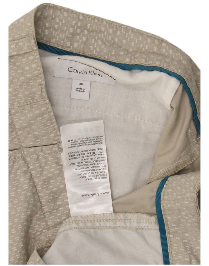 Calvin Klein Herre Chino Shorts W36 Large Beige Ternet Bomuld