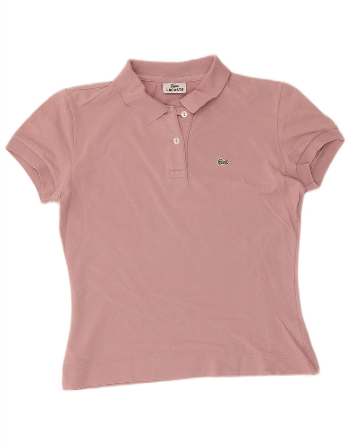Lacoste Womens Crop Polo Shirt Størrelse 40 Medium Pink Bomuld