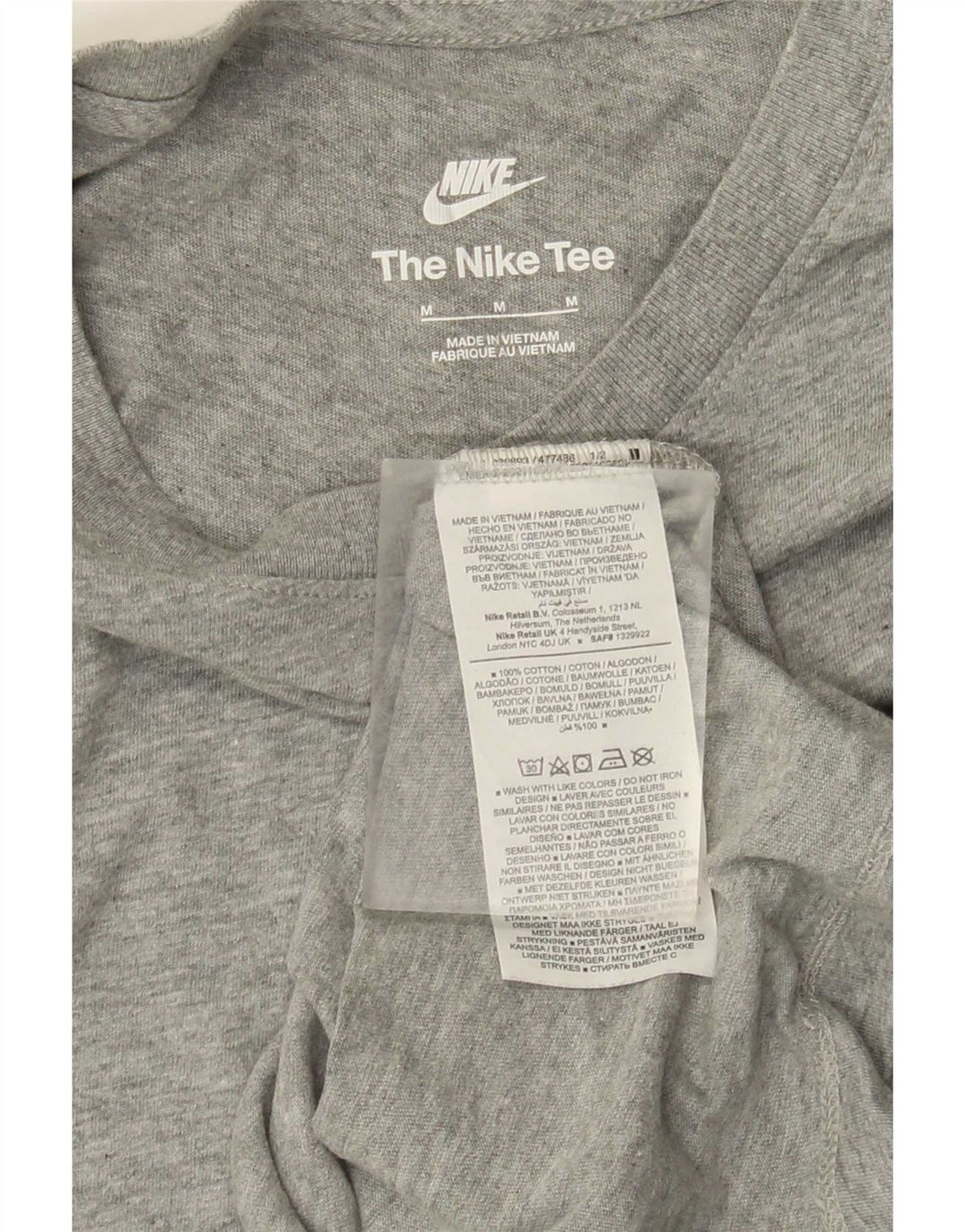 NIKE T-shirt top mellem grå bomuld til mænd