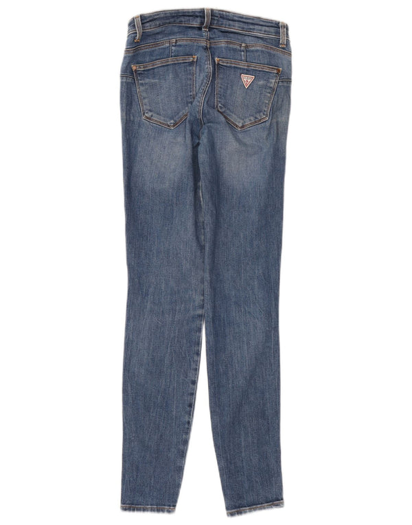 Guess Womens Curve X Mid Rise Skinny Jeans W25 L29 Blå Polyester