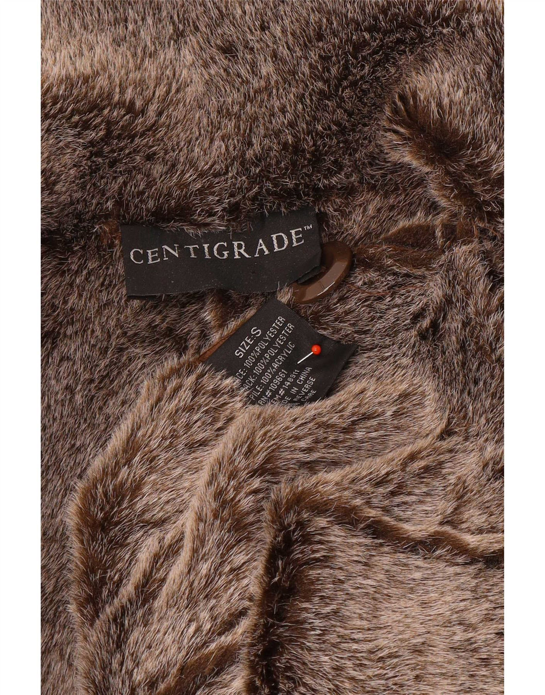 Celsius Dame Oversized Sherpa Overfrakke UK 10 Small Brown Polyester