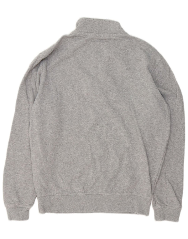 Crew Clothing Mens Zip Neck Sweatshirt Jumper Medium Grey Cotton