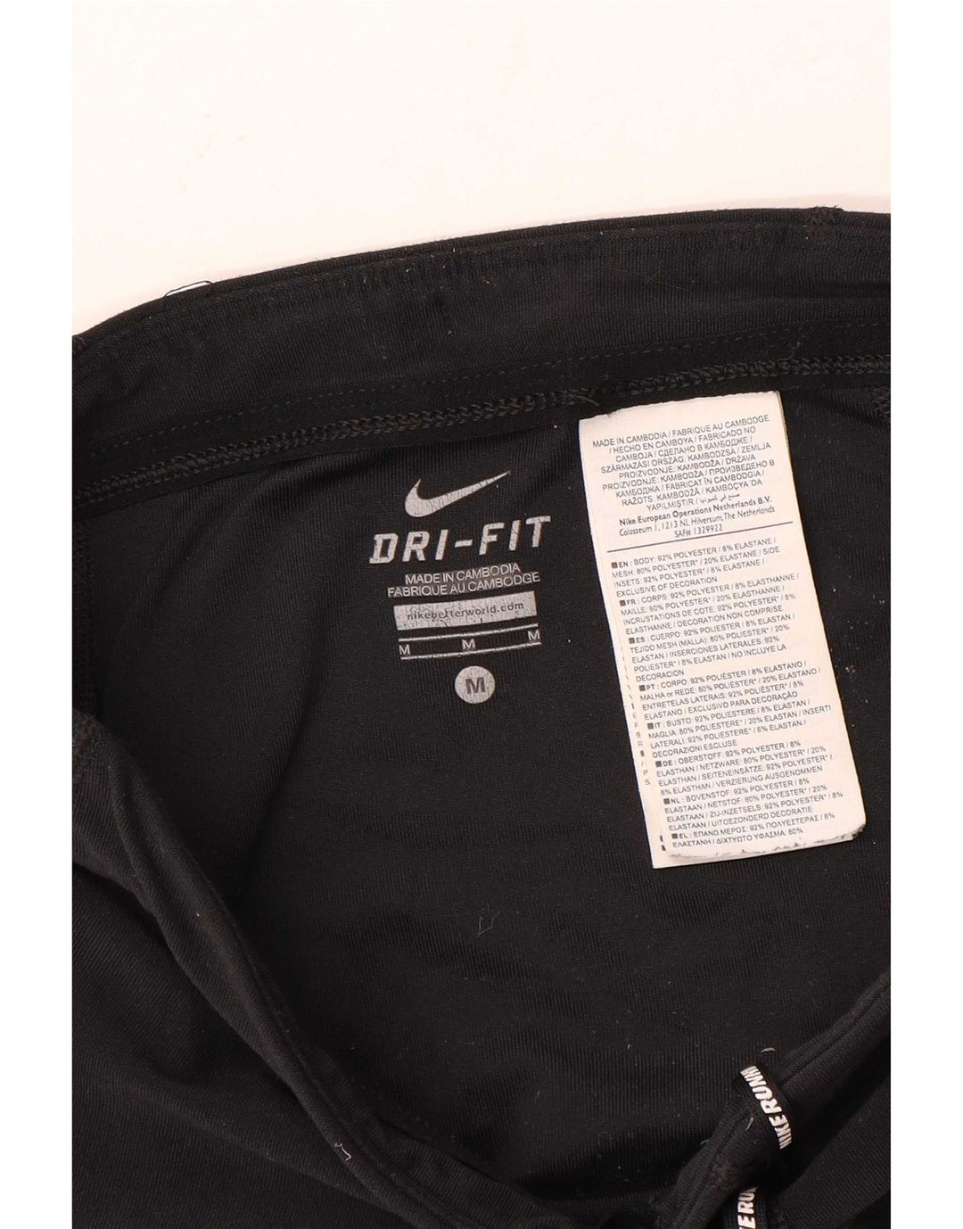 Nike Dame Dri Fit Leggings UK 14 Medium Sort Polyester