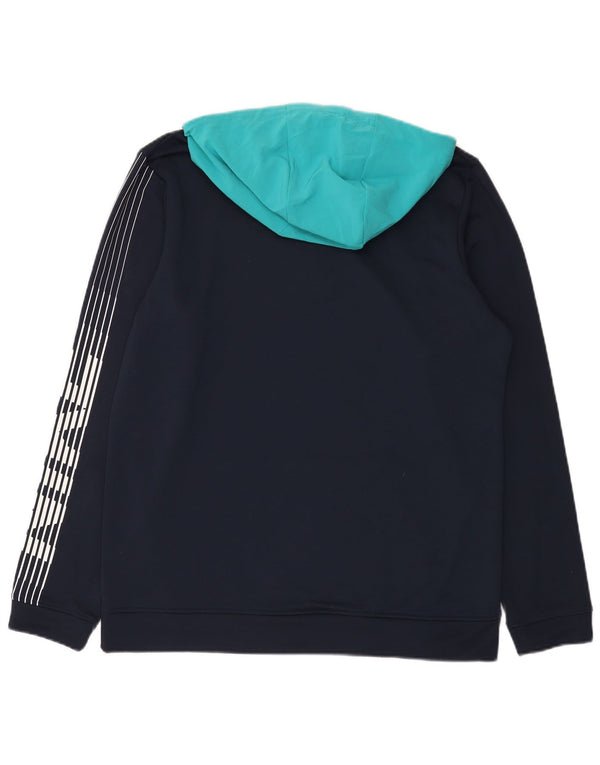 Nike Herre Dri Fit grafisk hættetrøje Jumper Medium Navy Blue Colourblock