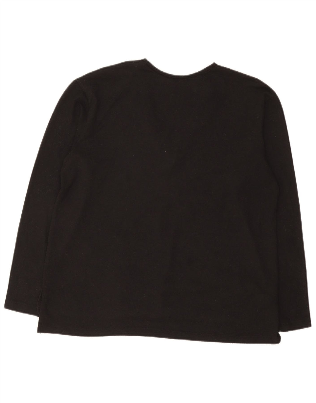 Zara Dame Top Langærmet UK 14 Medium Sort Plettet Polyester