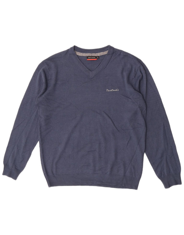Pierre Cardin Herre V-hals sweater XL marineblå akryl