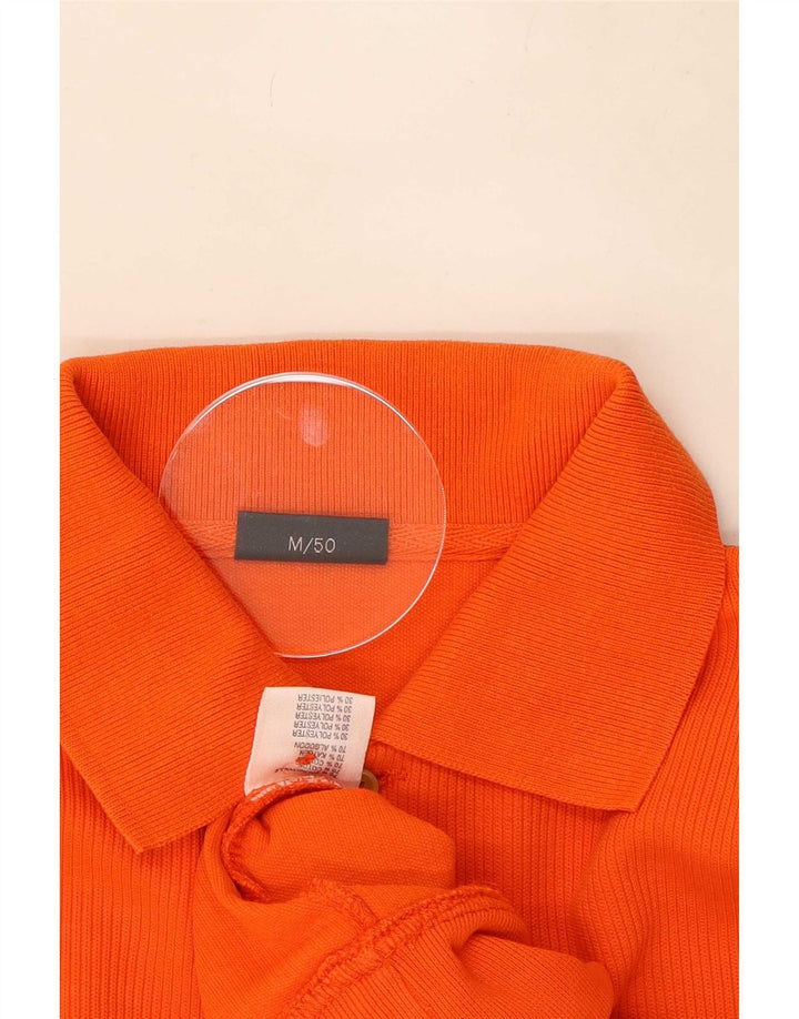 Daniel Hechter Herre Polo Neck Jumper Sweater IT 50 Medium Orange Bomuld