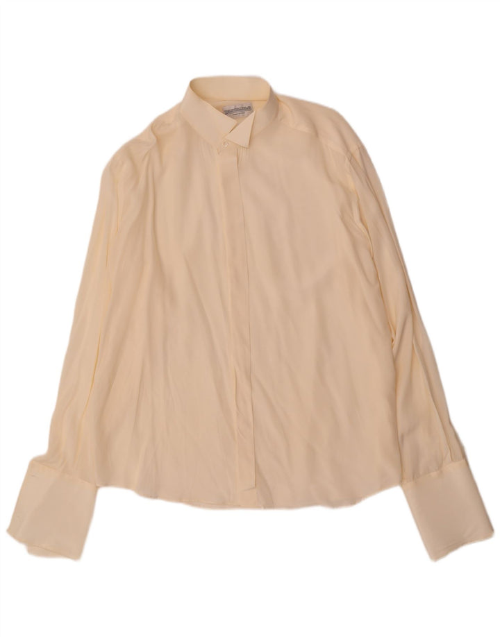 Pancaldi & B Herre Formel Skjorte Størrelse 43 17 XL Beige Silke