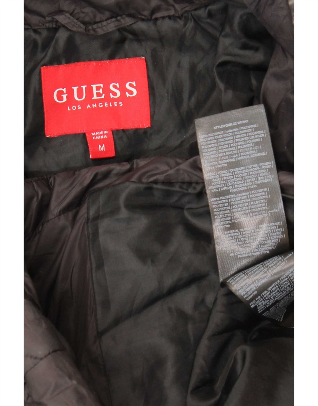 Guess Quiltet jakke til kvinder UK 12 Medium Sort Polyamid