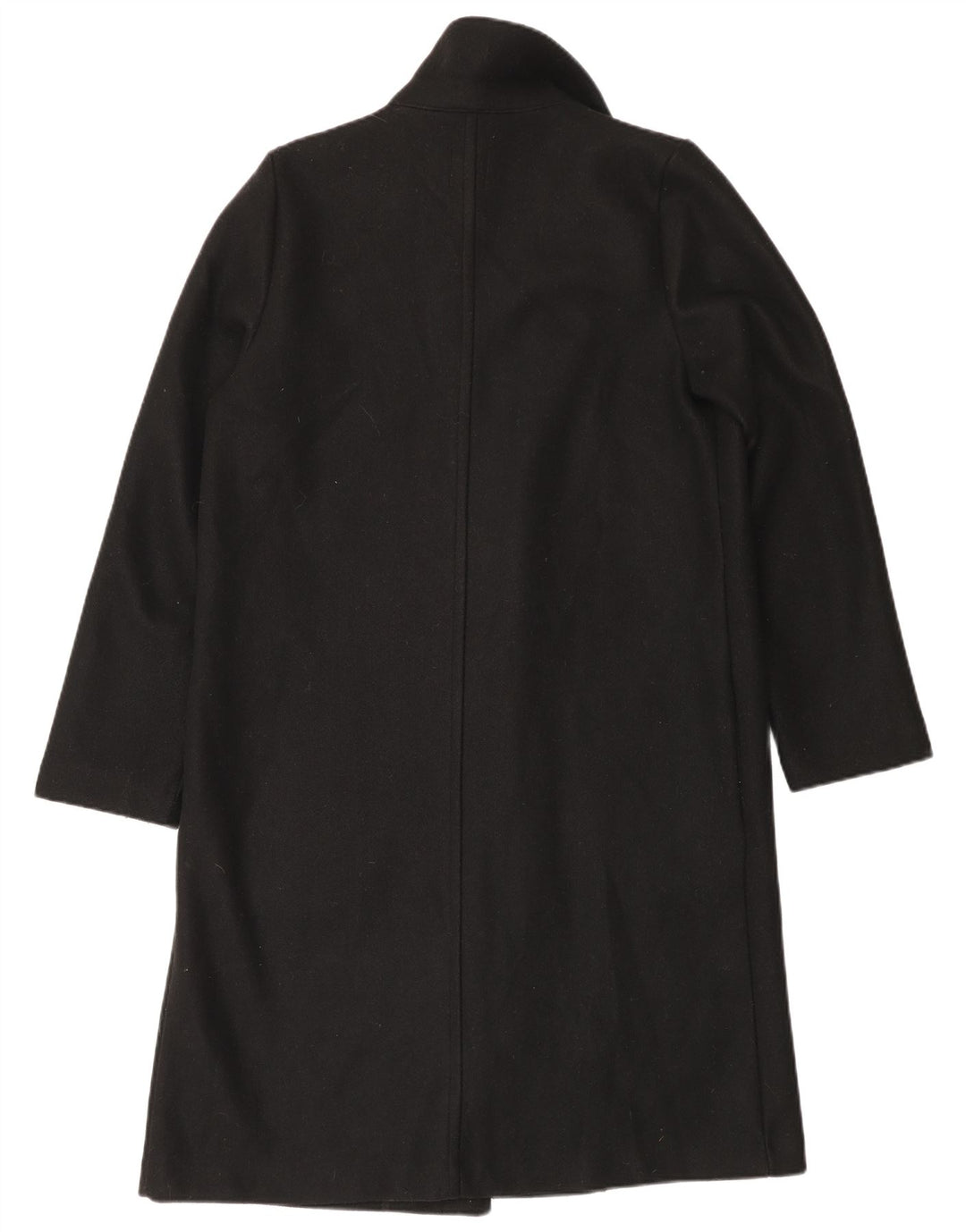 Zara Womens Open Overcoat UK 14 Medium Black Polyester