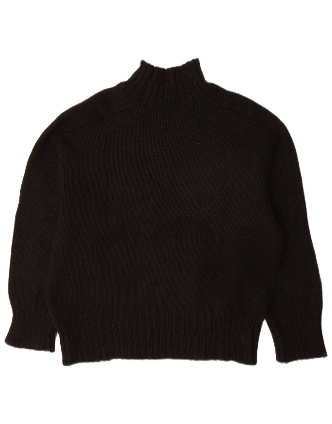 Zara Dame Oversized Turtle Neck Jumper Sweater UK 14 Medium Black