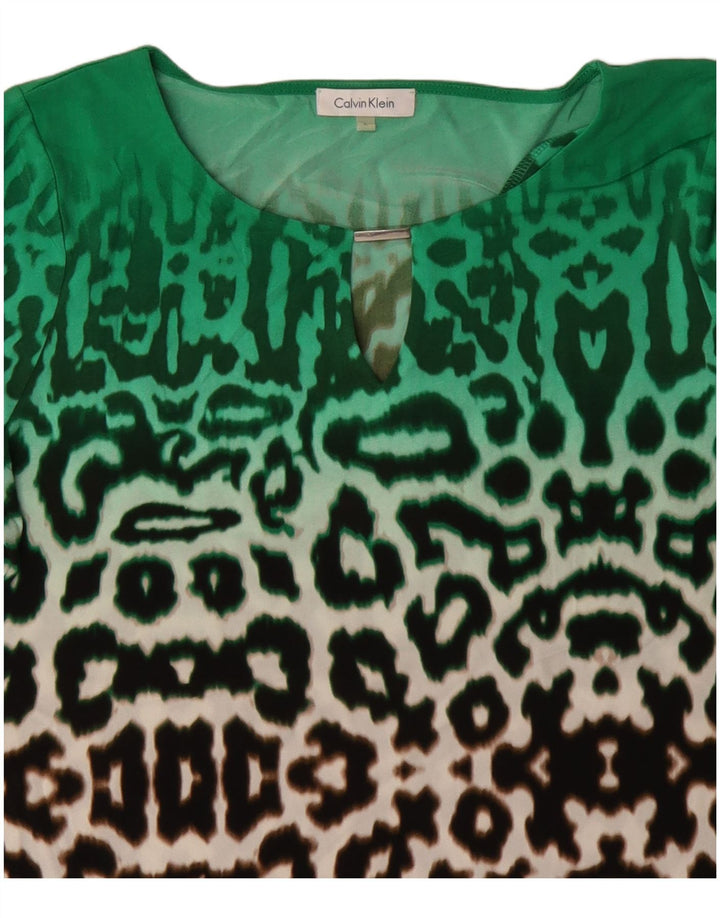 Calvin Klein Damebluse Top UK 16 Stort flerfarvet dyreprint
