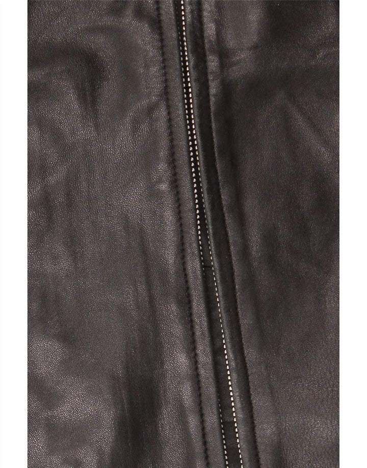 JAEGER Læderjakke til kvinder UK 12 Medium Sort Læder