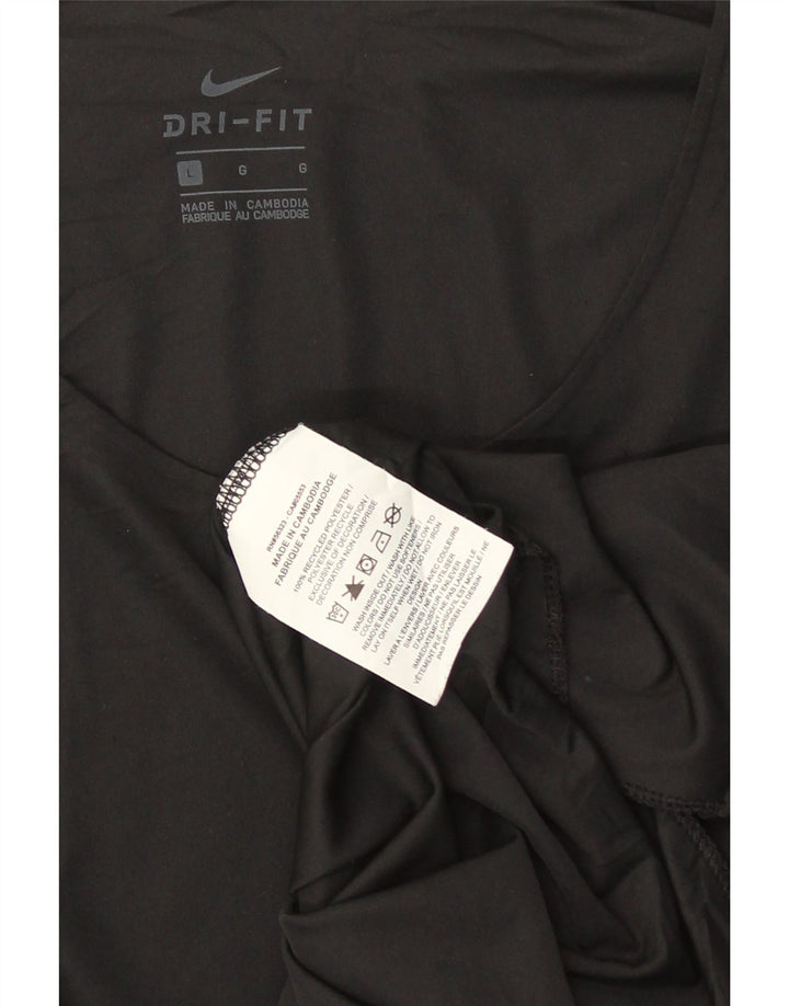 Nike Dame Dri Fit T-Shirt Top UK 16 Stor Sort Polyester