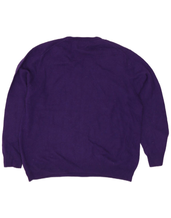 Marks & Spencer Womens Blue Harbour V-Neck Jumper Sweater UK 18 XL Purple