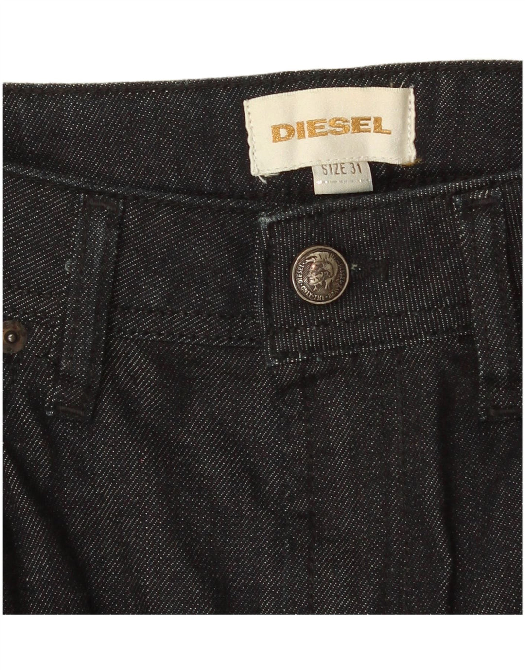 Diesel Dame Denim Nederdel W31 Stor Sort Bomuld