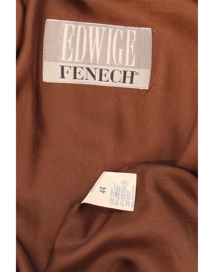 Edwige Fenech Dame Dobbeltradet Blazer Jacket IT 44 Medium Brun