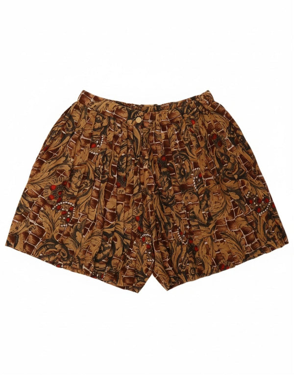 VINTAGE kvinders højtaljede chinoshorts IT 46 Large W32 Brown Floral