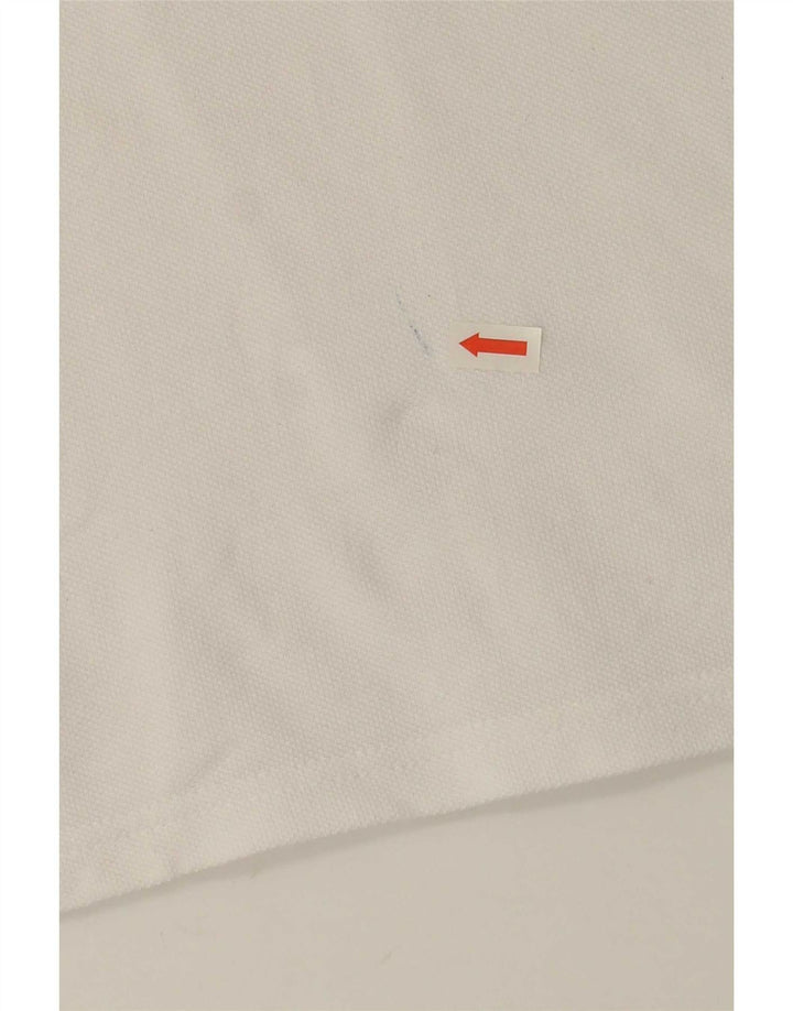 Lyle & Scott herre poloshirt XL hvid stribet bomuld