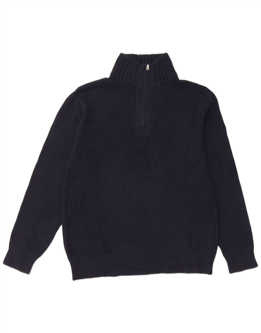 J. CREW Herre sweater med lynlåshals Stor marineblå bomuld