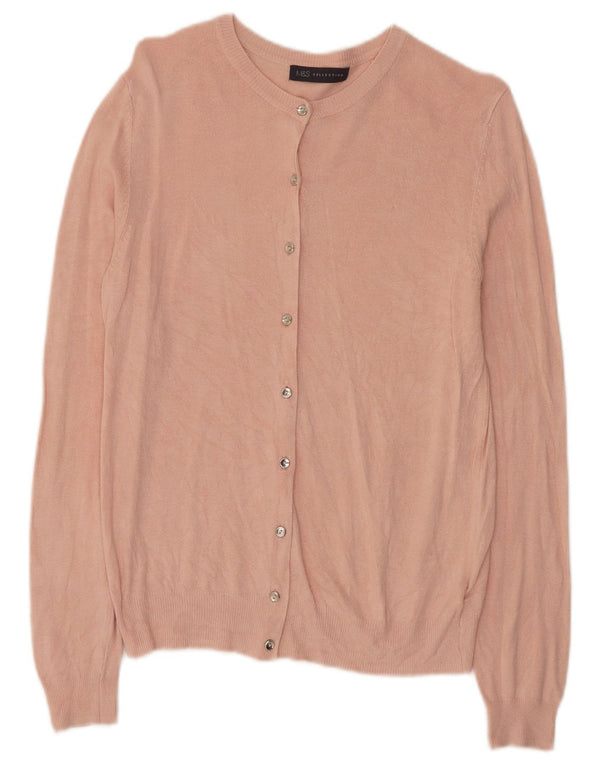 Marks & Spencer Dame Cardigan Sweater UK 10 Small Pink Viscose