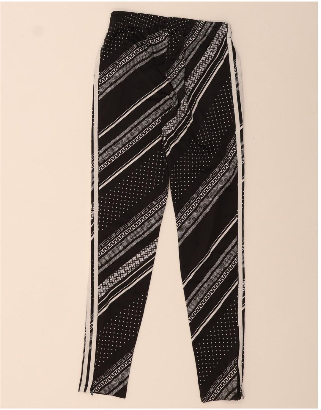 ADIDAS Womens Tracksuit Trousers UK 6 XS Black Striped Polyester Vintage Adidas and Second-Hand Adidas from Messina Hembry 