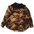 Massimo Dutti Dame Se Through Top UK 14 Medium Brown Animal Print