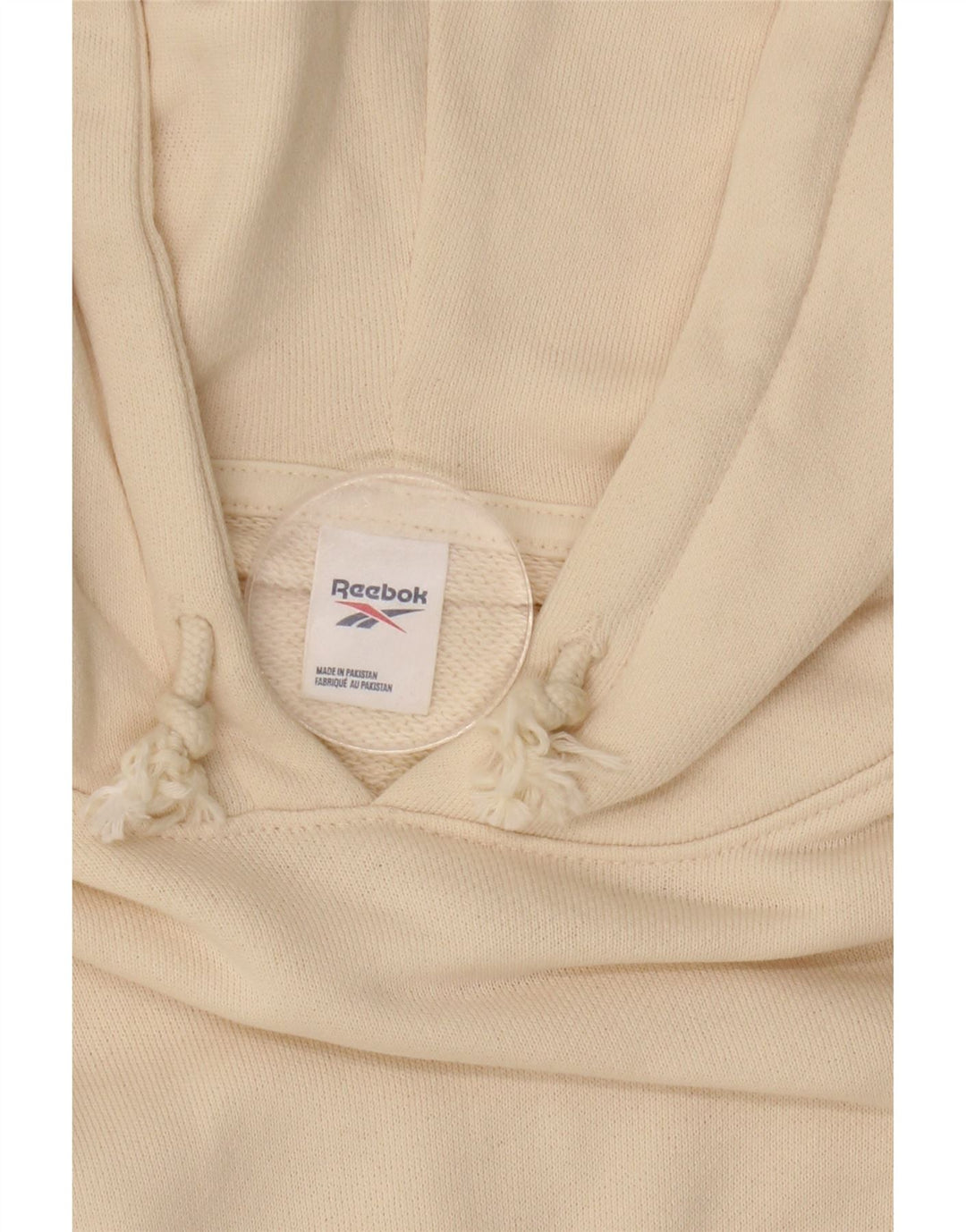 REEBOK hættetrøjetrøje til kvinder i overstørrelse UK 16 Stor råhvid bomuld
