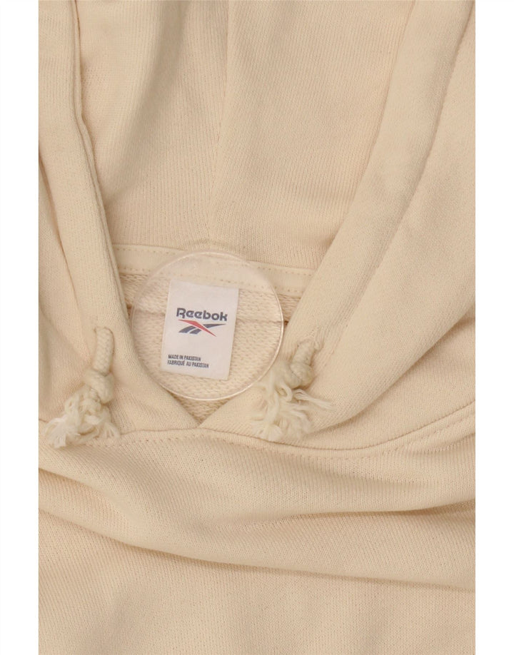 REEBOK hættetrøjetrøje til kvinder i overstørrelse UK 16 Stor råhvid bomuld