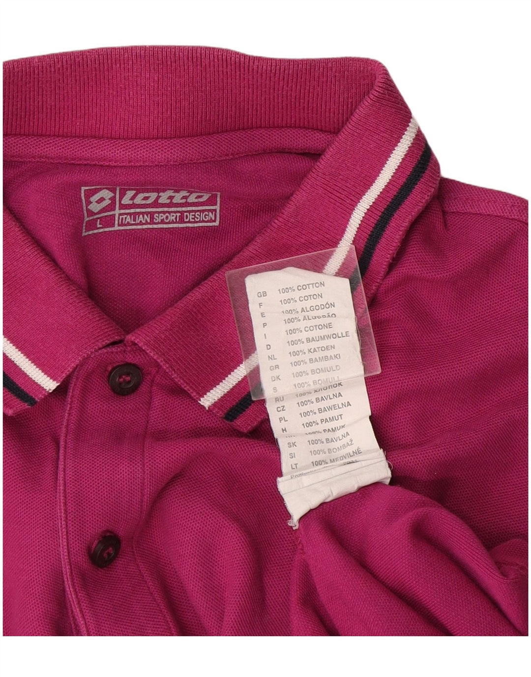 Lotto Herre Polo Shirt Large Pink Bomuld