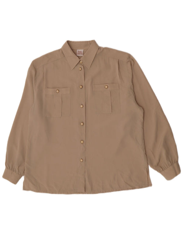 Michele Boyard Dame Oversized skjorte Bluse IT 42 Medium Khaki Polyester