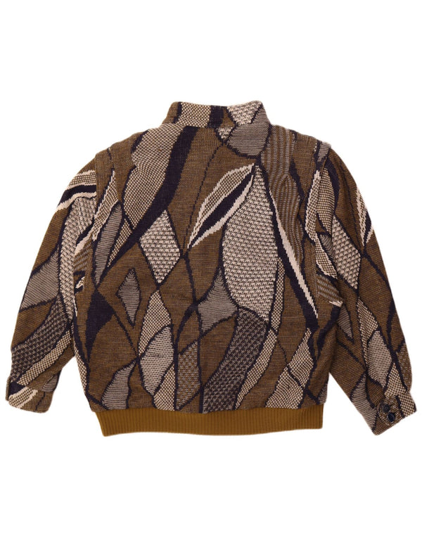 Stadick Womens Oversized abstrakt mønster bomberjakke UK 10 Small Khaki