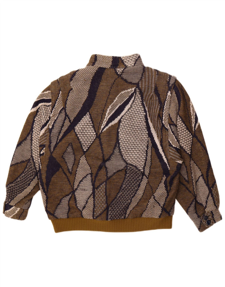 Stadick Womens Oversized abstrakt mønster bomberjakke UK 10 Small Khaki