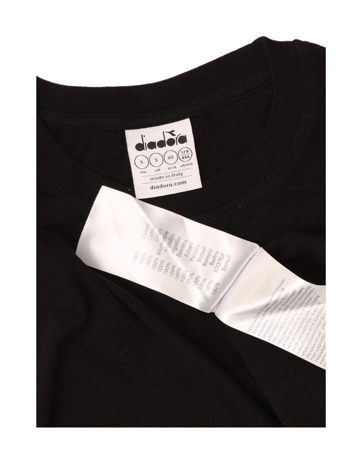 Diadora Herre grafisk T-shirt Top Lille sort bomuld