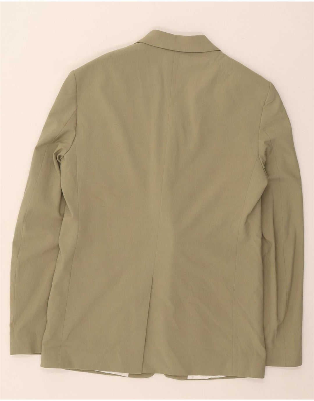 ZARA Herre 1-knaps blazerjakke EU 48 Medium Khaki Polyester