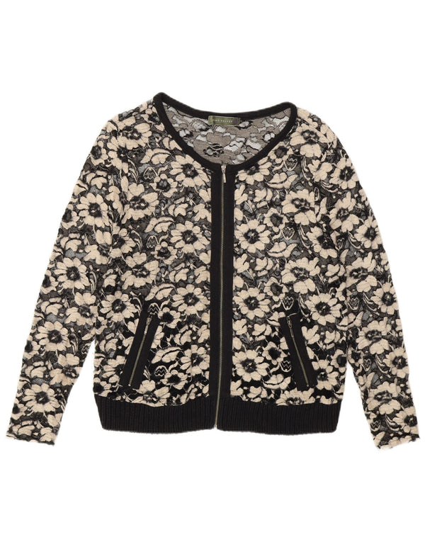 MINT VELVET Womens See Through Cardigan Top UK 14 Medium Black Viscose