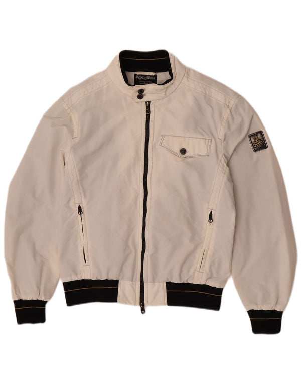 Refrigiwear Regnjakke til mænd UK 40 Large Off White Colourblock Nylon